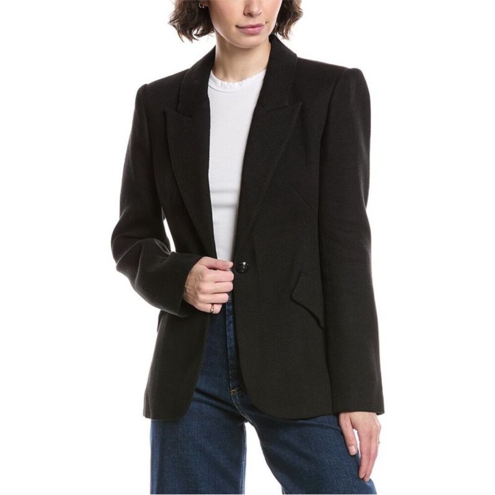 L'AGENCE Chamberlain Single-Breasted Blazer - Black - 4 EUC